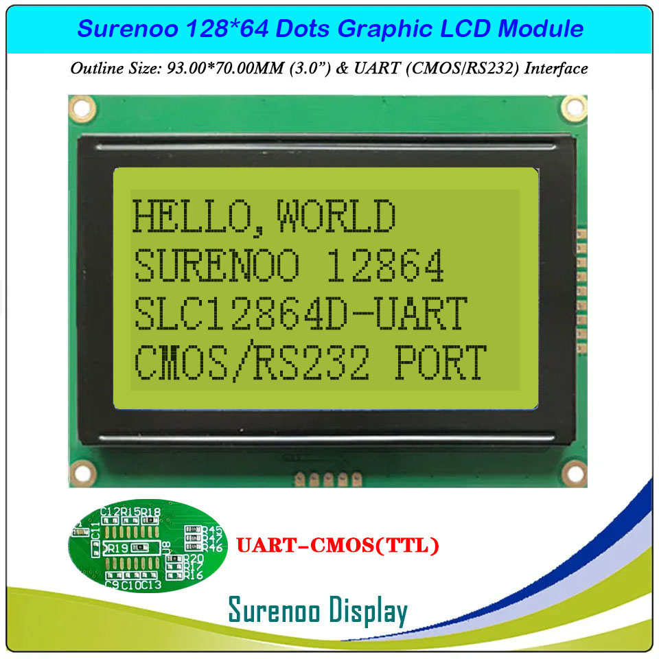 SLG12864D Outline=93.00X70.00MM 3.0