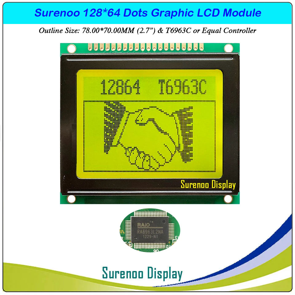 SLG12864H PCB=78.00X70.00MM 2.7