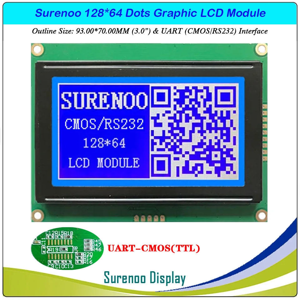 SLG12864D Outline=93.00X70.00MM 3.0