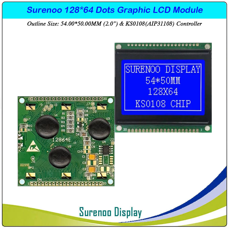 SLG12864E Outline=54.00X50.00MM 2.0