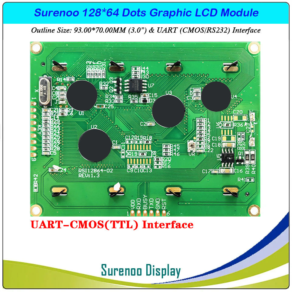 SLG12864D Outline=93.00X70.00MM 3.0