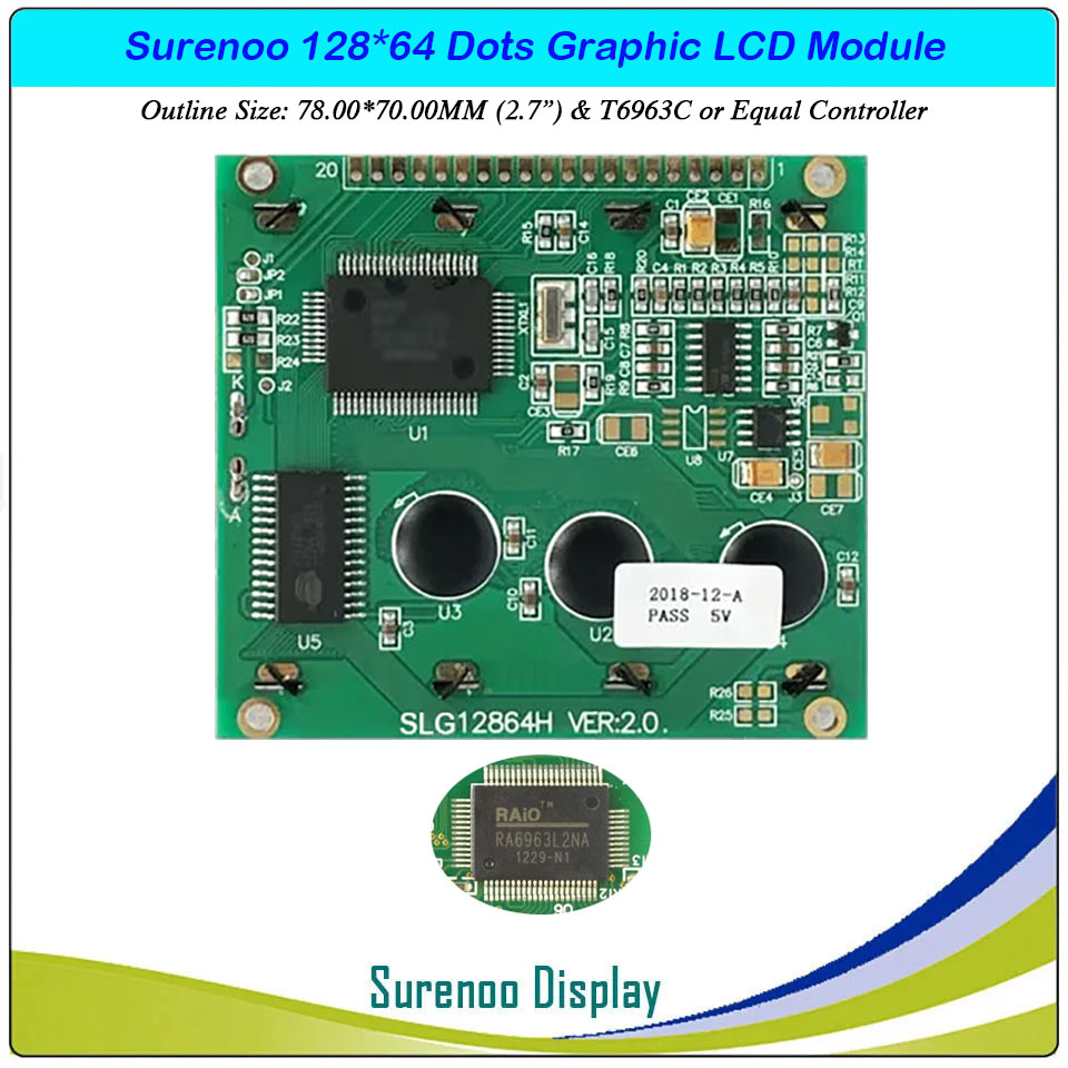 SLG12864H PCB=78.00X70.00MM 2.7