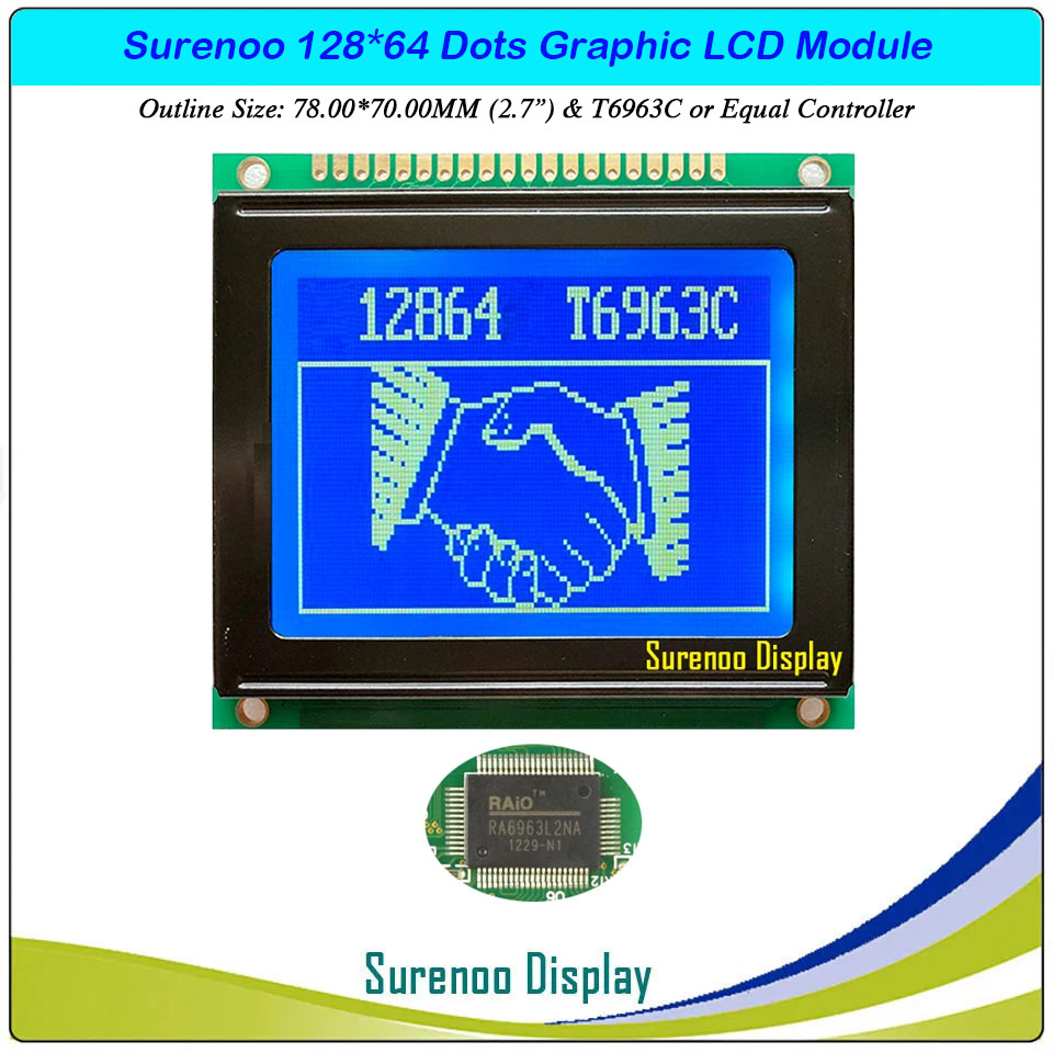 SLG12864H PCB=78.00X70.00MM 2.7