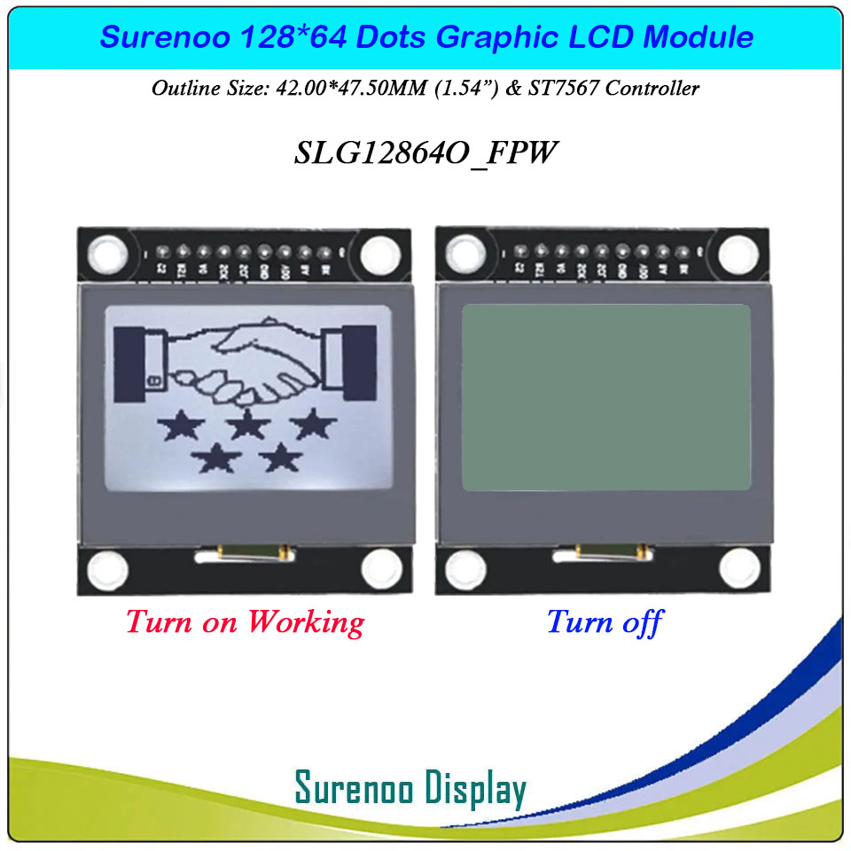 SLG12864O Outline=80.40X45.00MM 1.54