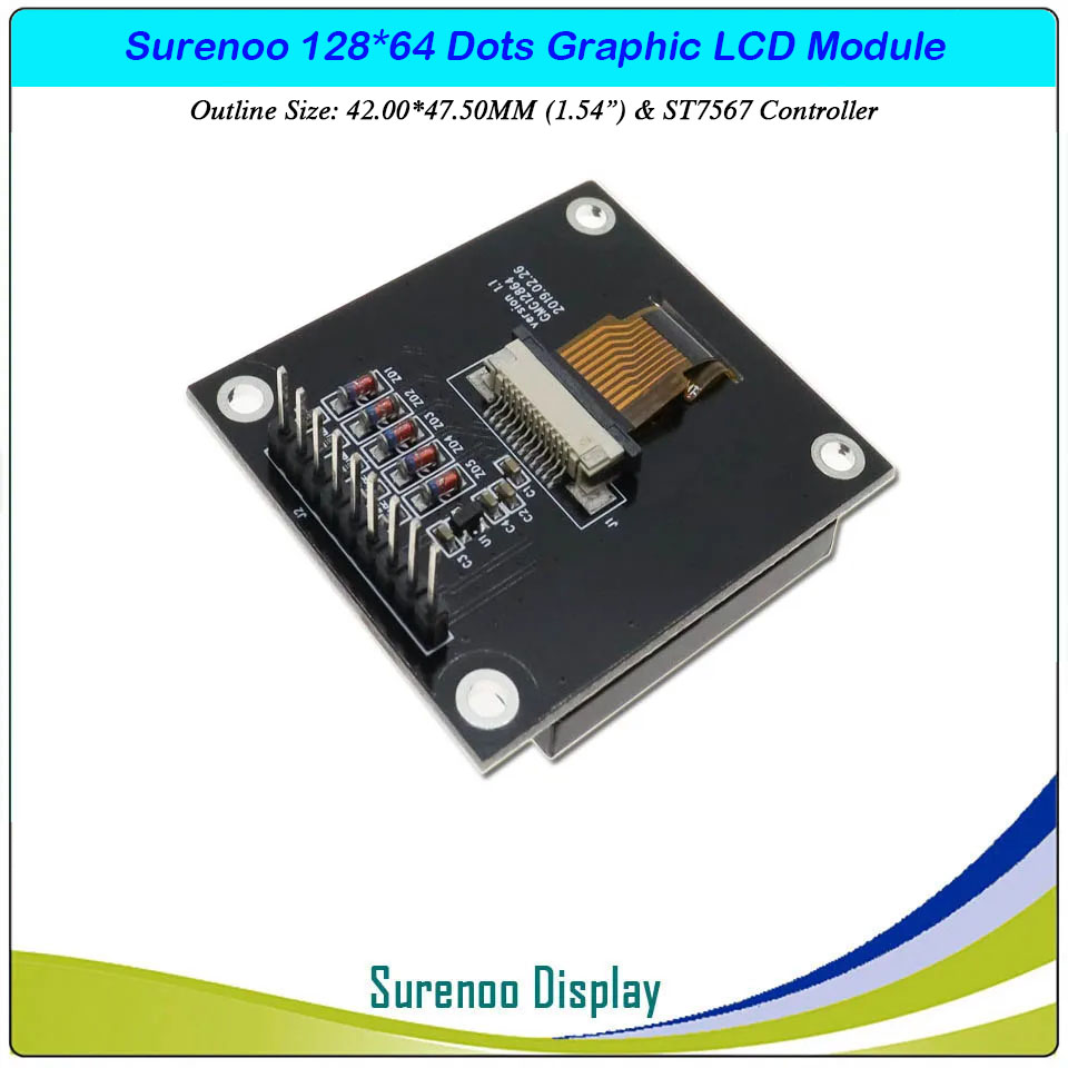SLG12864O Outline=80.40X45.00MM 1.54