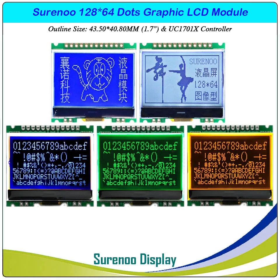 SLG12864N Outline=43.50X40.80MM 1.7