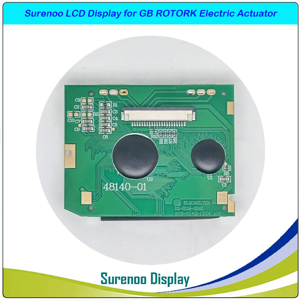 Surenoo Brand New Graphic LCD Module Display Screen Monitor Panel Dual-Display H48140-01 111-3119-0592 Replacement Repair Replace for GB ROTORK Electric Actuator