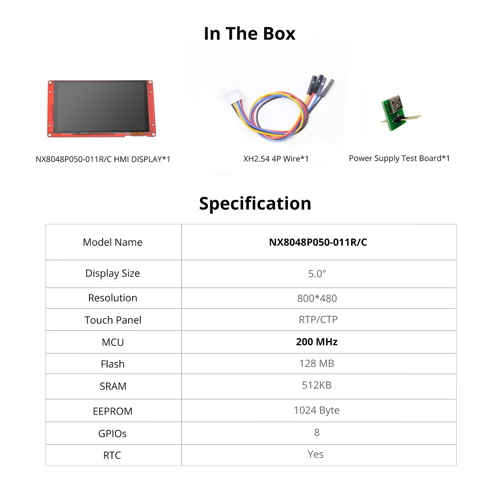 Nextion Intelligent Series HMI Touch Display: 5.0