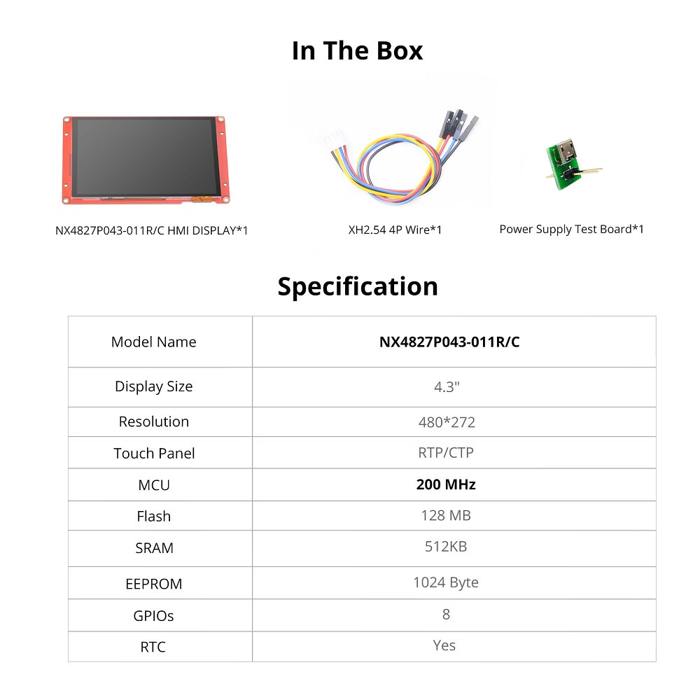 Nextion Intelligent Series HMI Touch Display: 4.3
