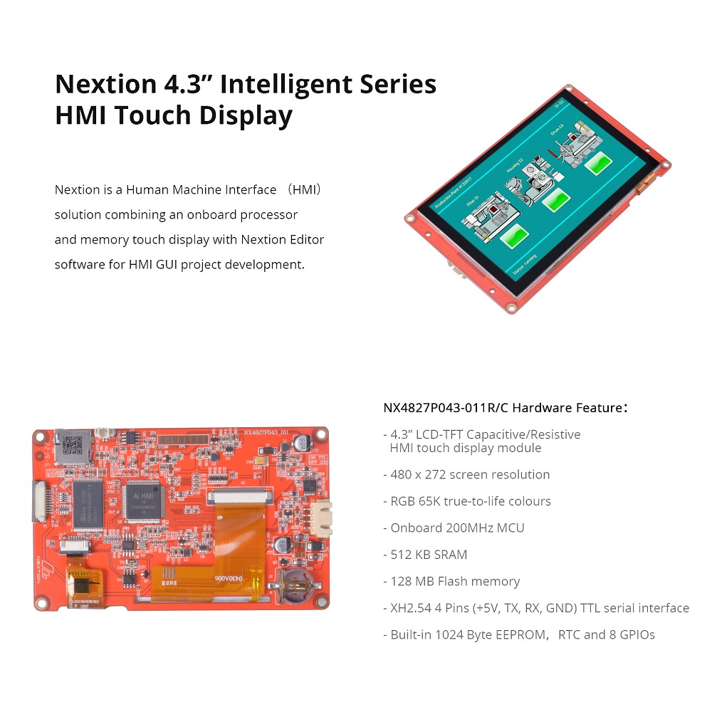 Nextion Intelligent Series HMI Touch Display: 4.3