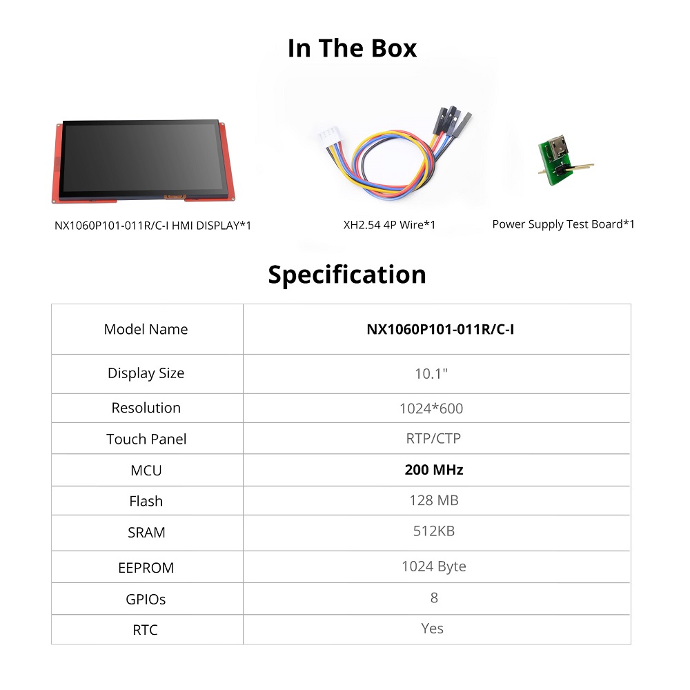 Nextion Intelligent Series HMI Touch Display: 10.1