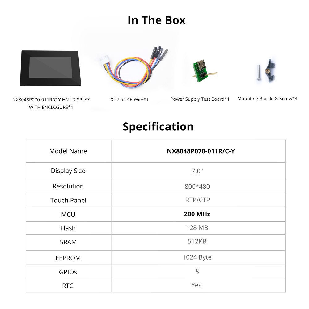 Nextion Intelligent Series HMI Touch Display: 7.0