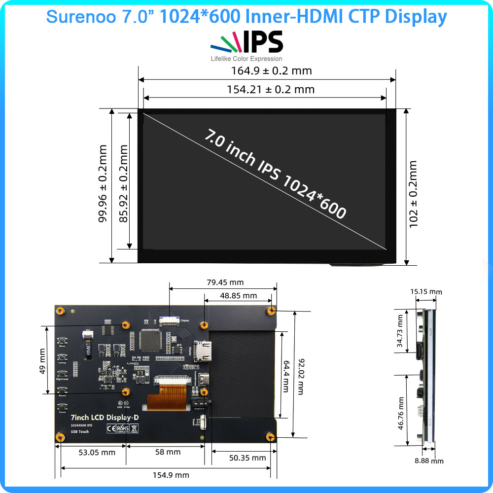 Surenoo Inner HDMI Display 7.0