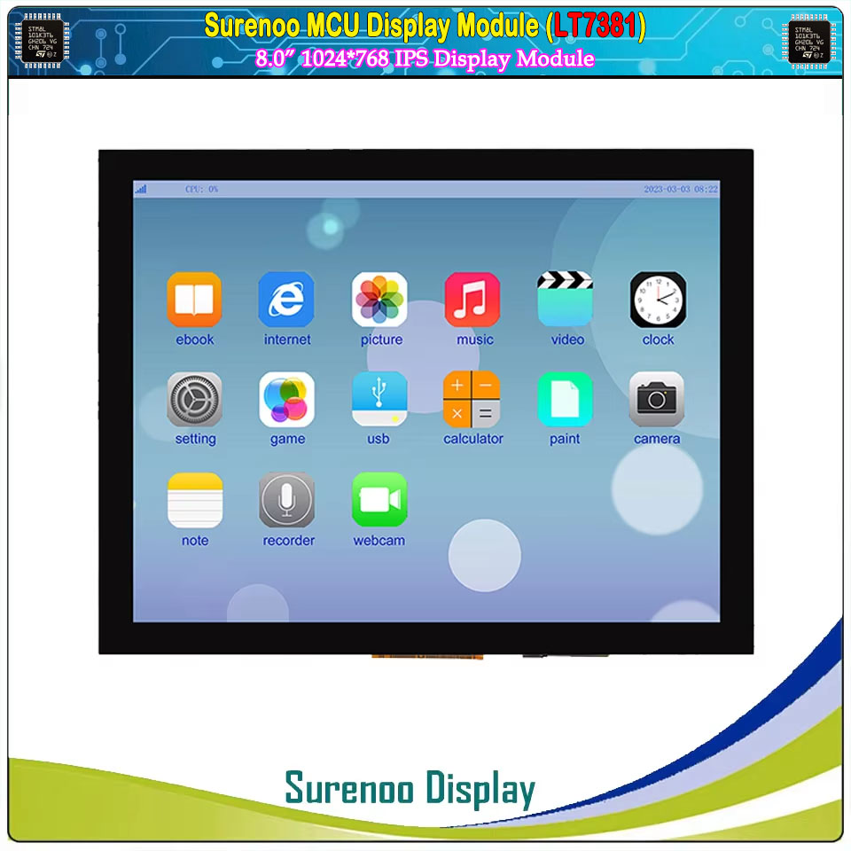 Surenoo LT7381 MCU Display 8.0