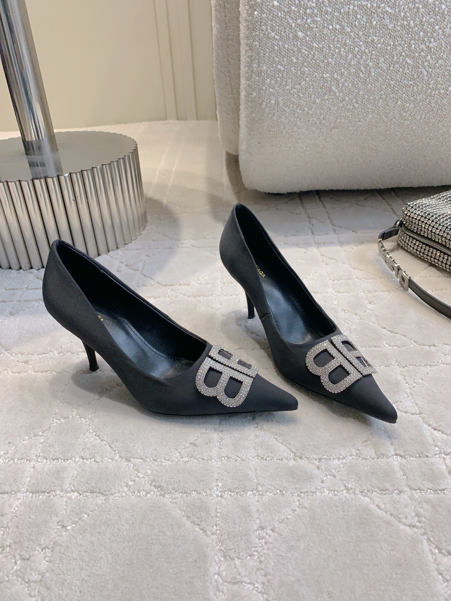 Balenciaga Classic Pointed Toe High Heel Mule Half Sandals Slipper Heels Shoes