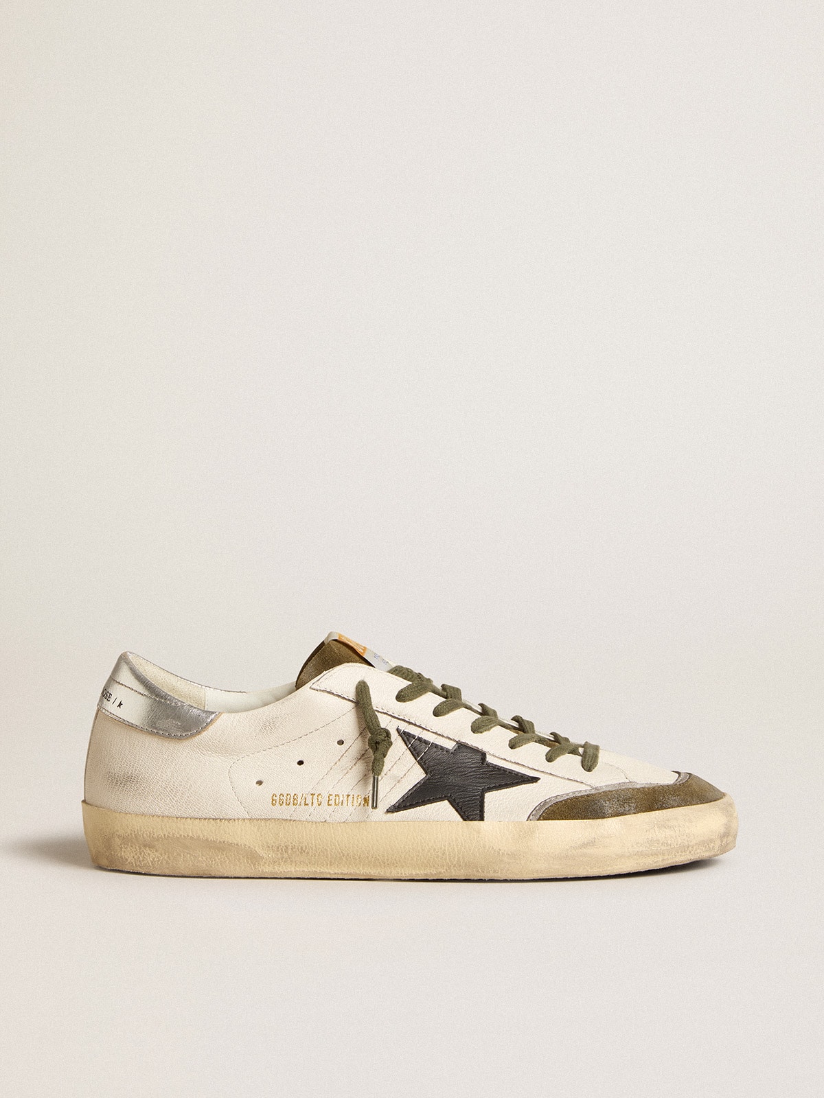 Golden Goose GGDB Men's Super-Star LTD in nappa leather with black leather star and silver heel tab
