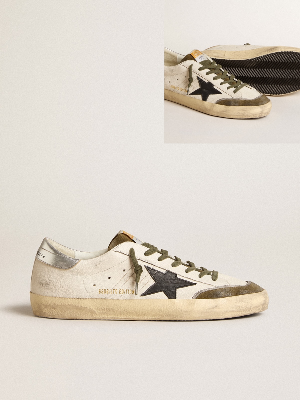 Golden Goose GGDB Men's Super-Star LTD in nappa leather with black leather star and silver heel tab