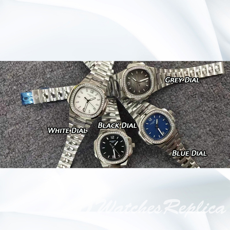 Patek Philippe Nautilus Ladies 32mm 7118/1200A 011 Gray Dial/Black Dial Silver tone Black