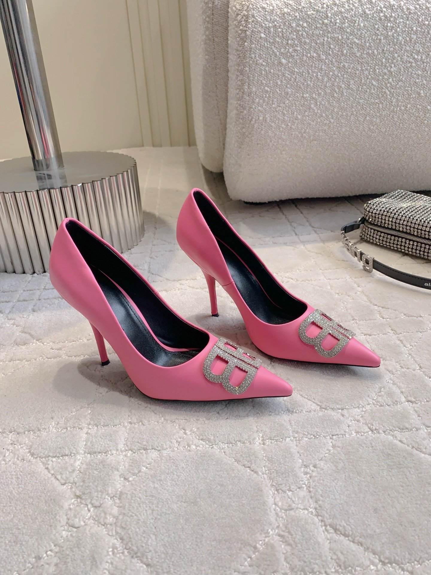 Balenciaga Classic Pointed Toe High Heel Mule Half Sandals Slipper Heels Shoes
