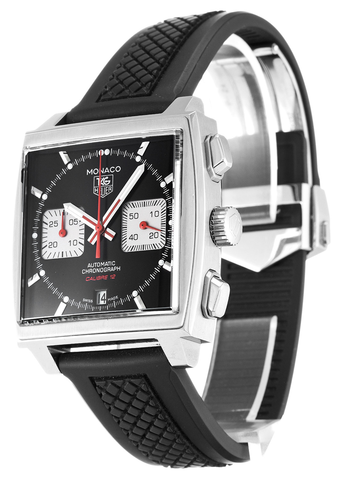 Tag Heuer Monaco Black Dial Stick Markers CAW2114.FT6021 39 MM