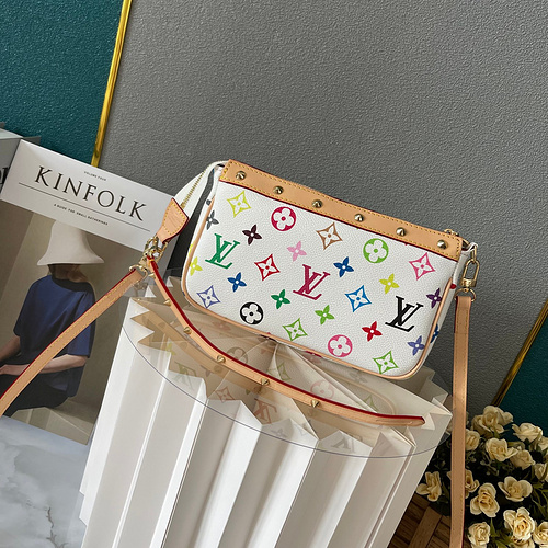 Louis Vuitton LV Vintage Multicolor Pochette Purse Wallets Shoulder Bag Handbag