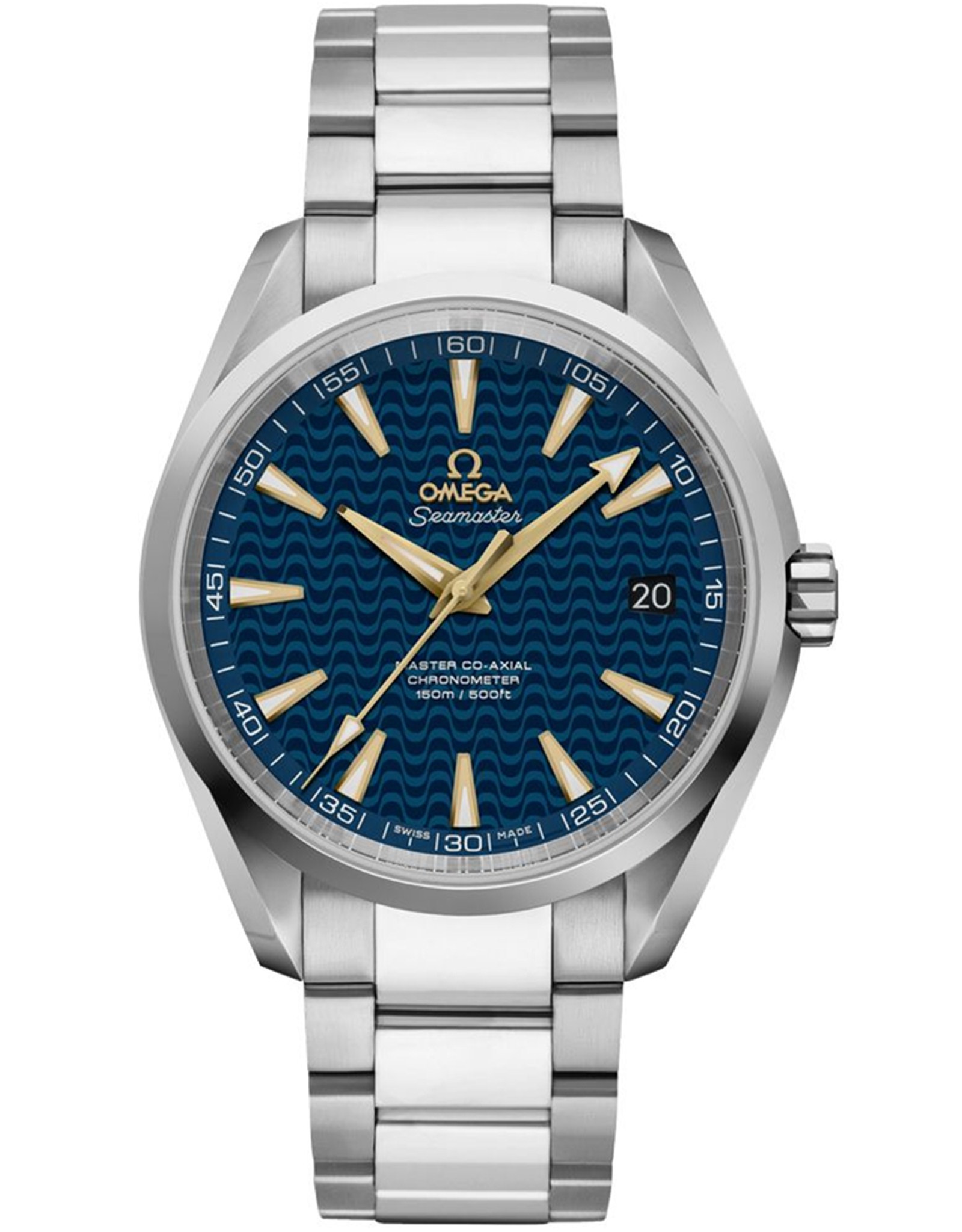 Omega Seamaster Wave Patterned Sun Brushed Blue Dial 231.10.42.21.03.006 41.5MM