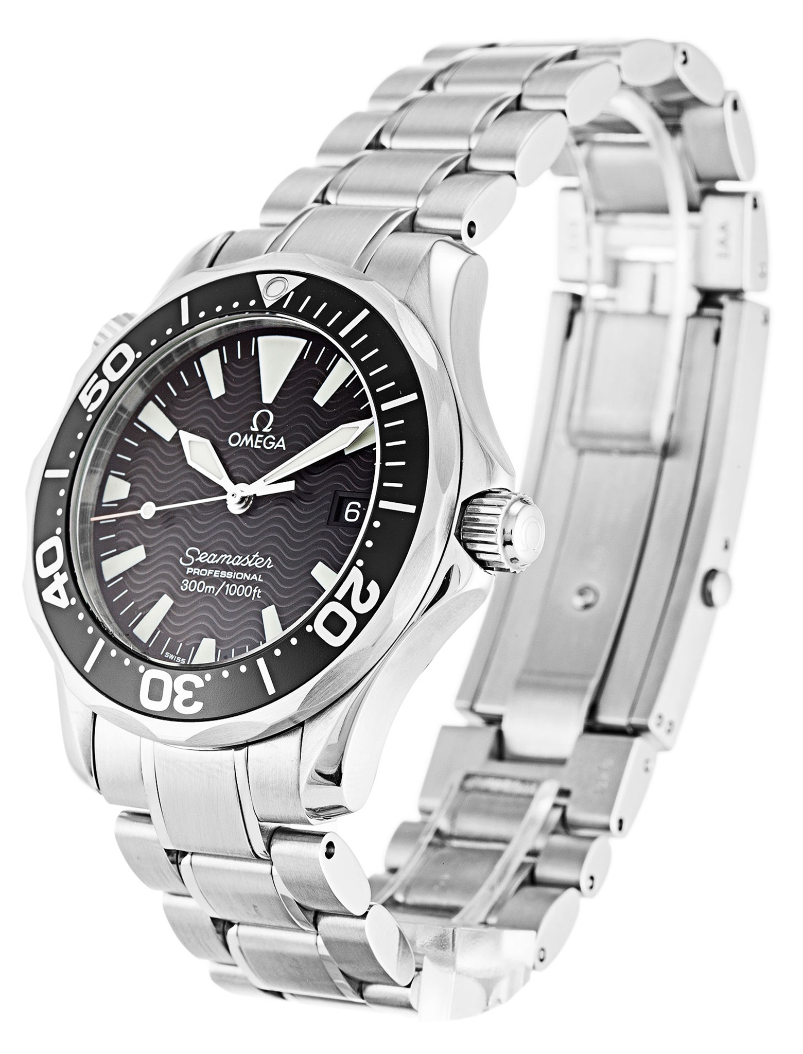 Omega Seamaster 300m Mid Size Black Dial Stick Markers 2262.50.00 36.2MM