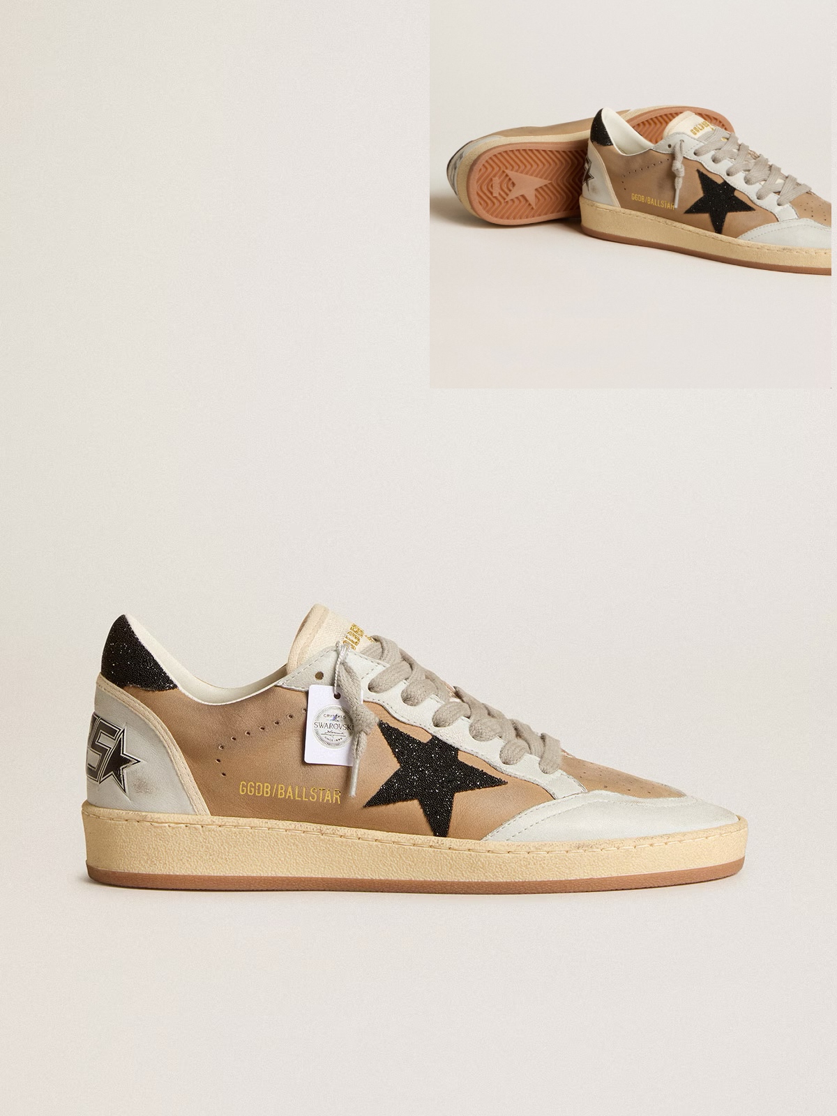 Golden Goose GGDB Golden Goose GGDB Women’s Ball Star LAB in black nappa with studded black leather star