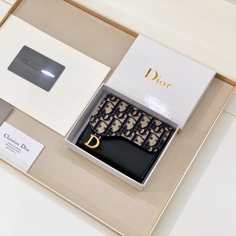 Dior Old Flower Embroidered Printed Patchwork Calfskin Saddle Bag Wallet
