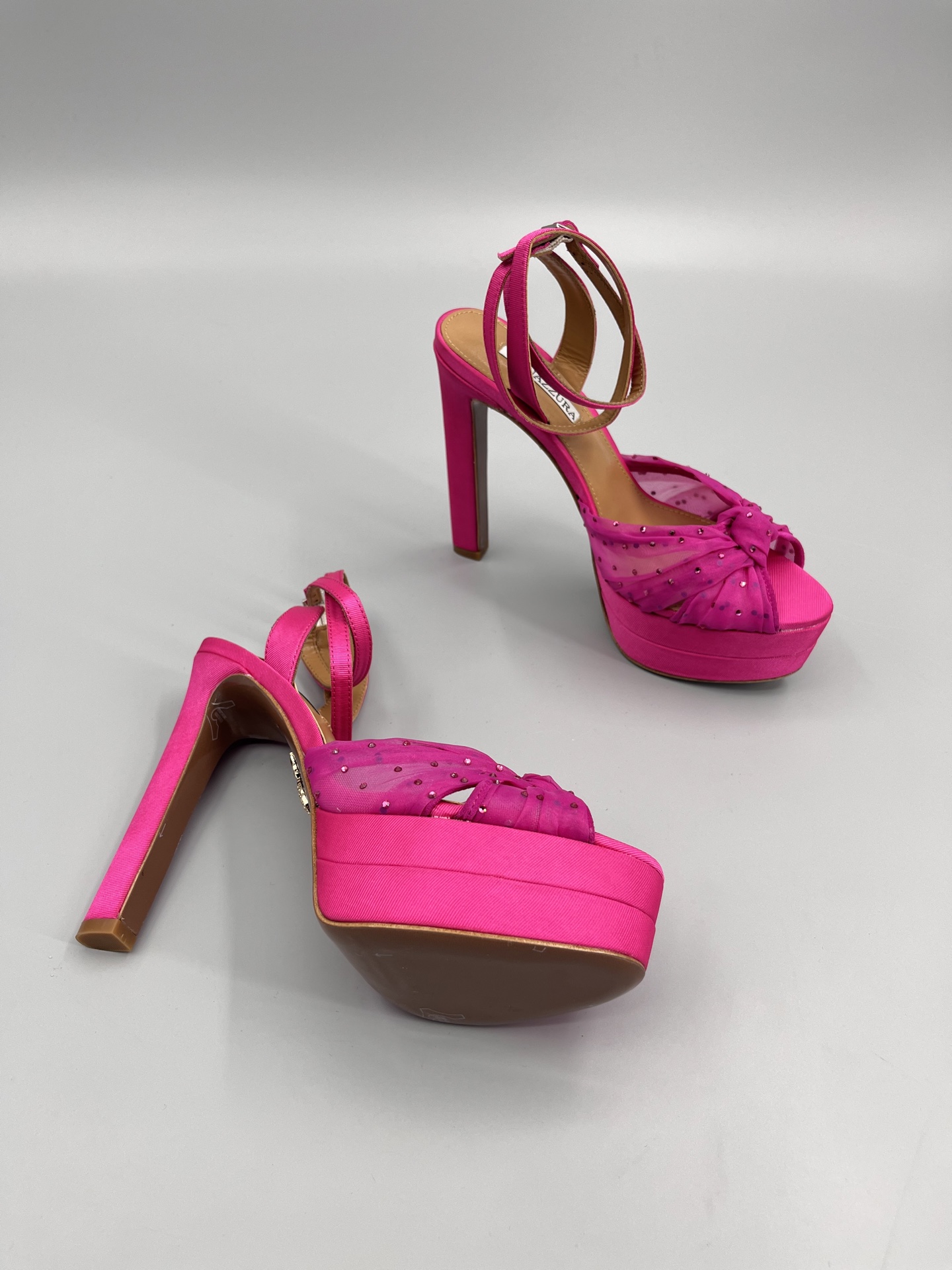 AQUAZZURA Rhinestone Embellished High Heeled Sandals Slipper Shoes