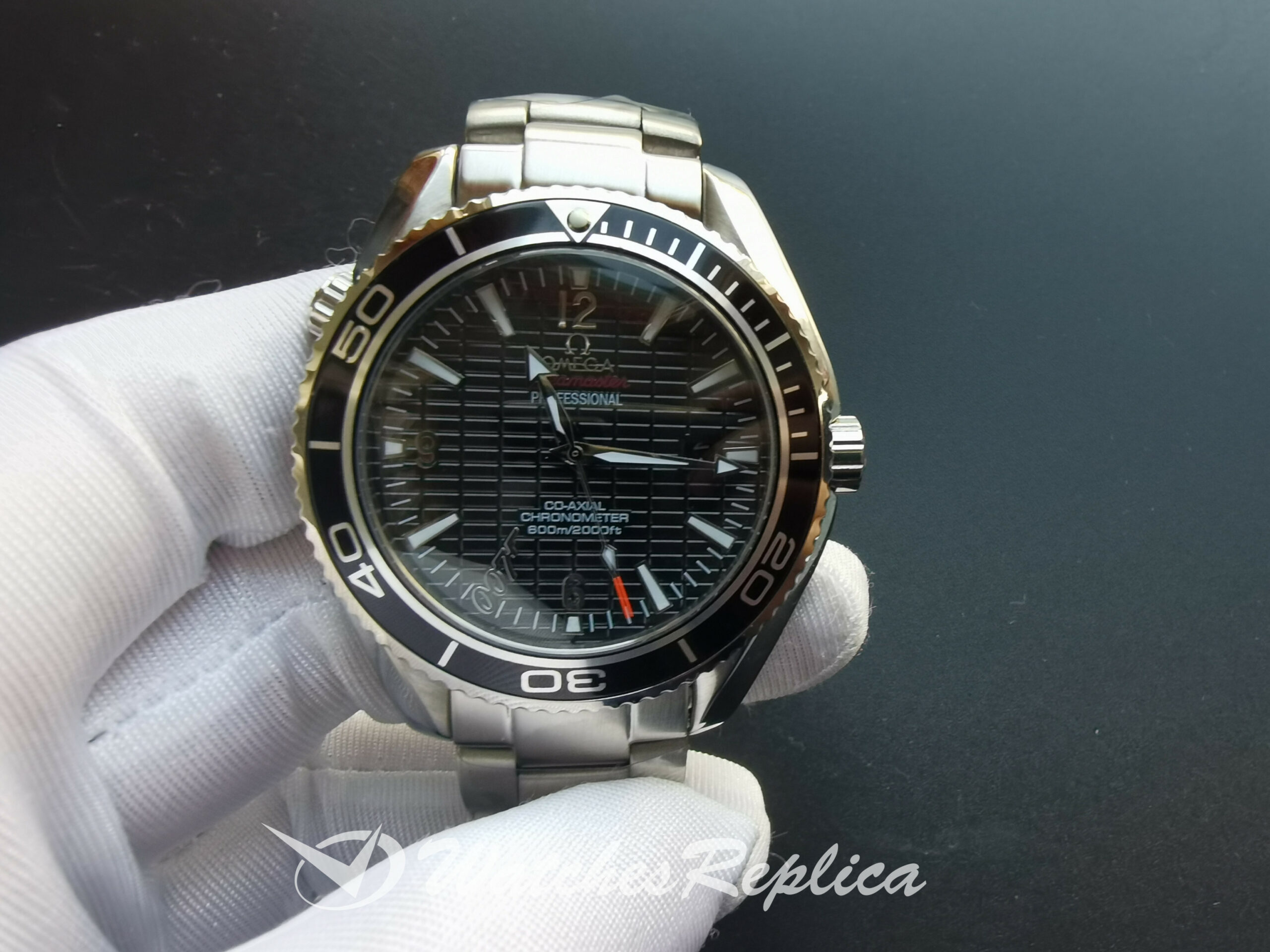 Omega Seamaster 42mm Case Black Dial Stainless Steel Bracelet For Men Watch