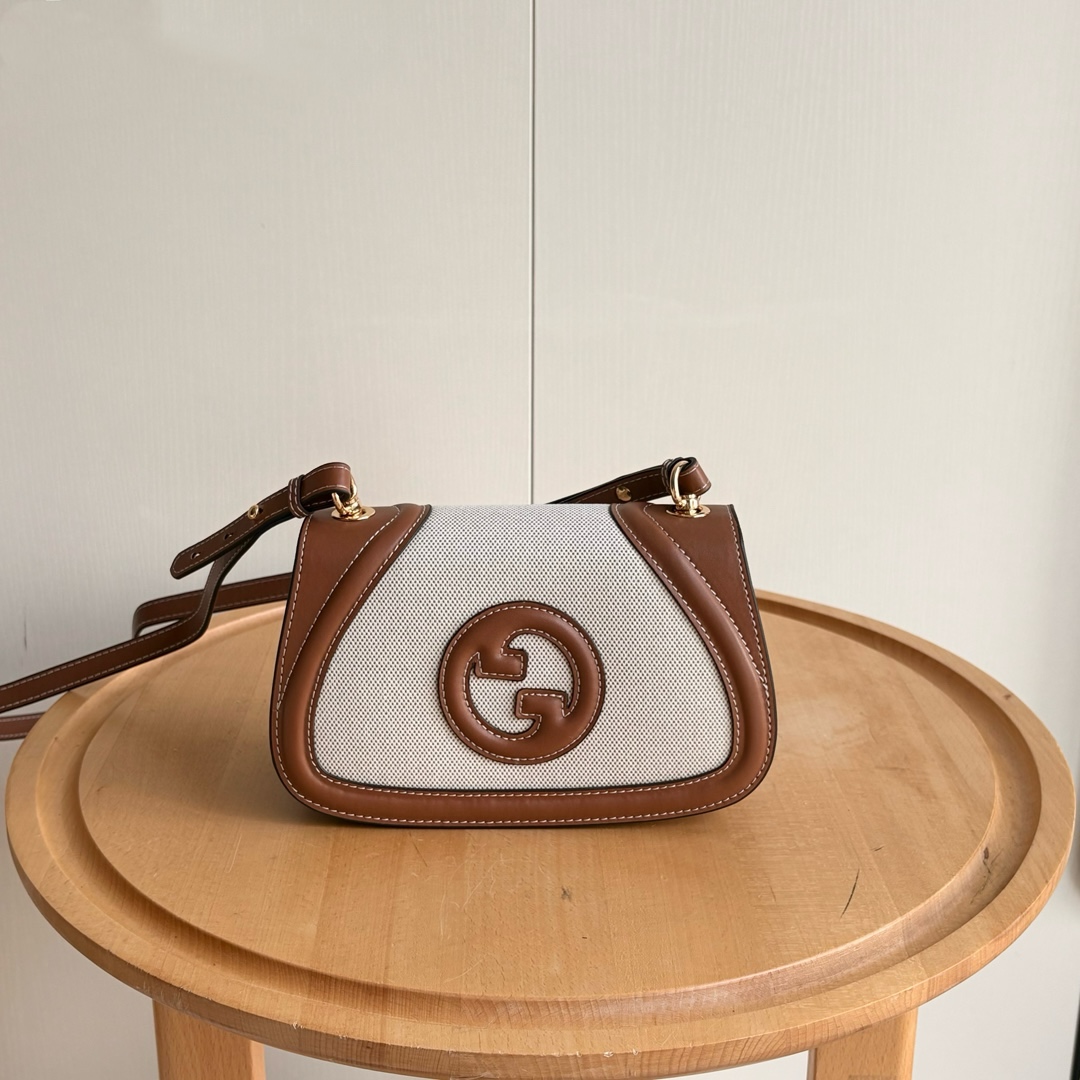 Gucci Blondie Double G Logo Canvas Bag Shoulder Crossbody Tote Bag 815700