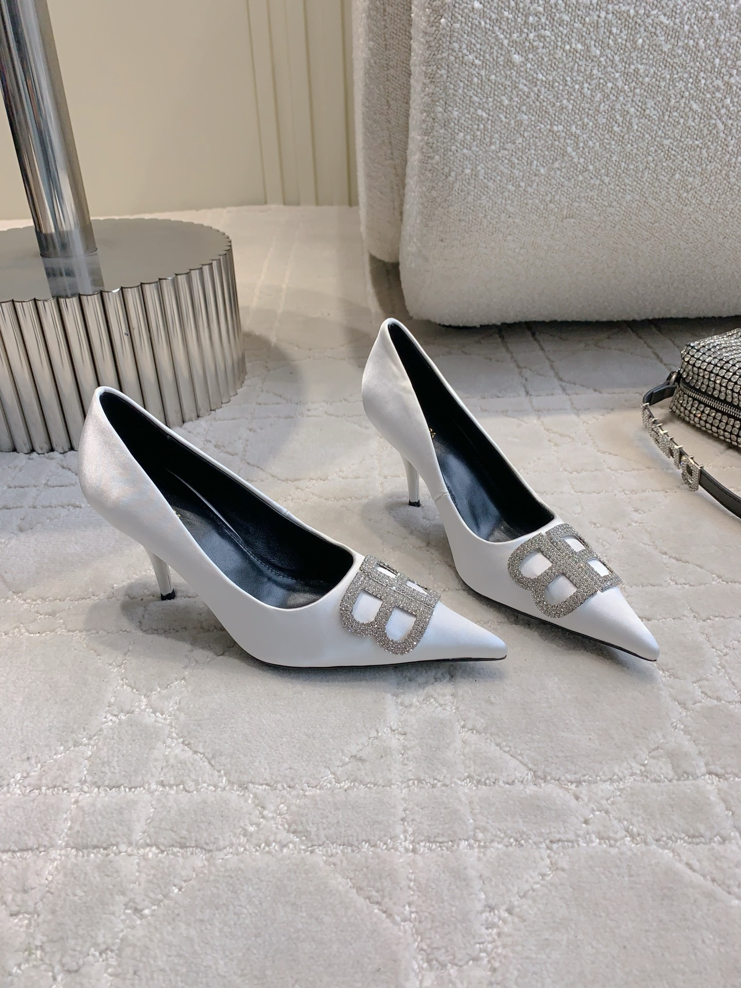 Balenciaga Classic Pointed Toe High Heel Mule Half Sandals Slipper Heels Shoes