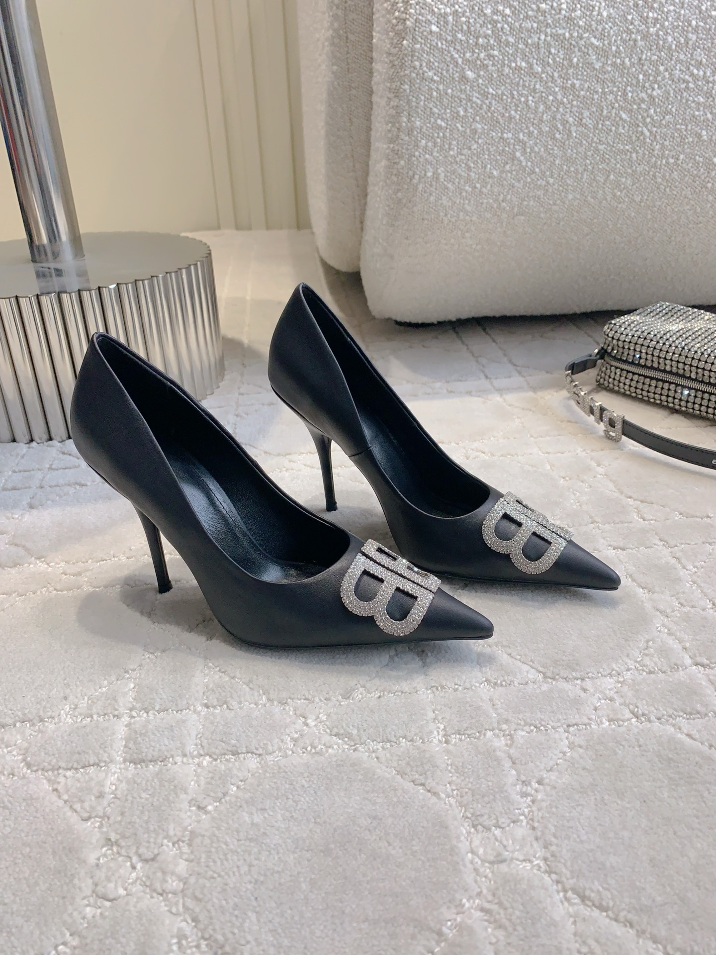 Balenciaga Classic Pointed Toe High Heel Mule Half Sandals Slipper Heels Shoes