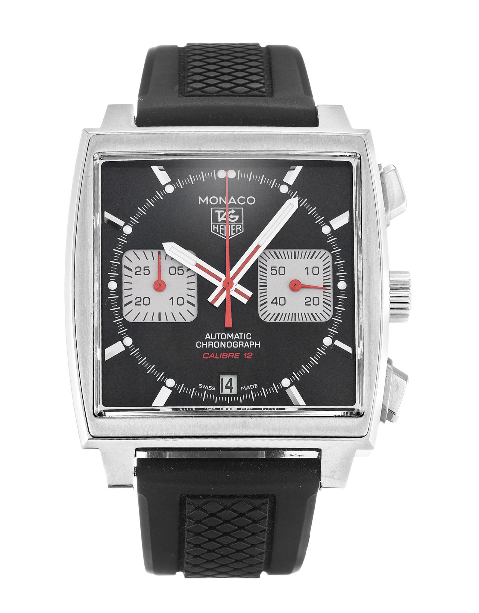 Tag Heuer Monaco Black Dial Stick Markers CAW2114.FT6021 39 MM