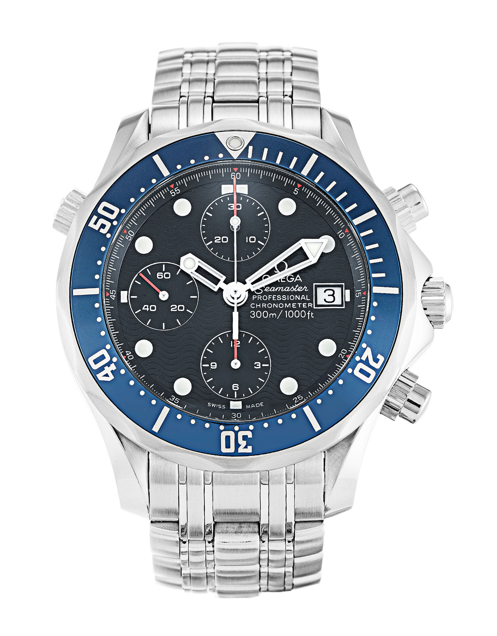 Omega Seamaster Chrono Diver Black Dial Blue Case 2599.80.00 41.5MM Quartz
