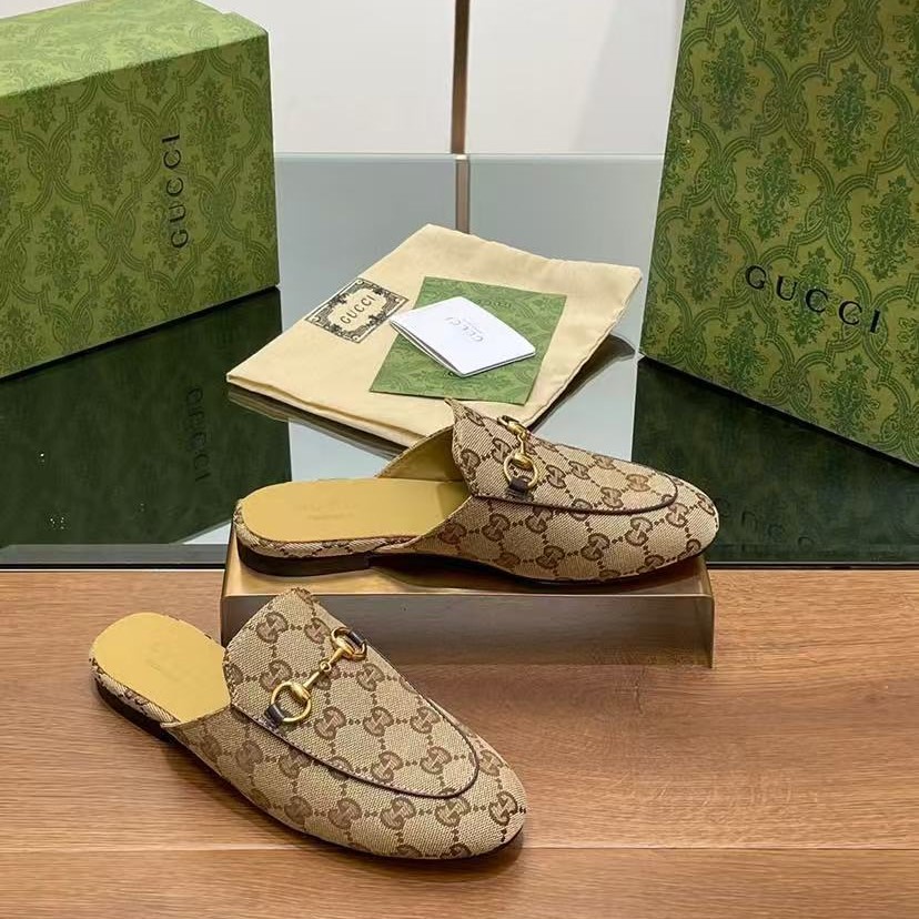 Gucci Re-Edition Princetown Round Toe Pull-On Toe Slippers Sandals Shoes