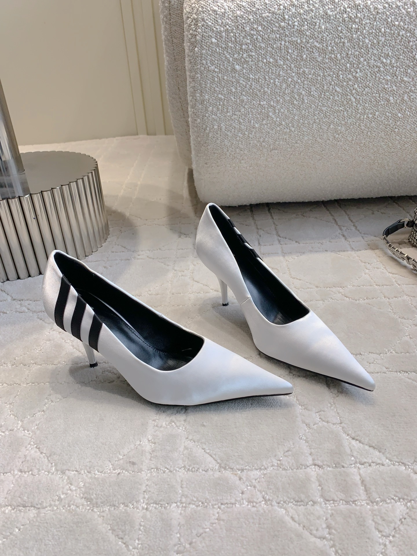 Balenciaga Classic Pointed Toe High Heel Mule Half Sandals Slipper Heels Shoes