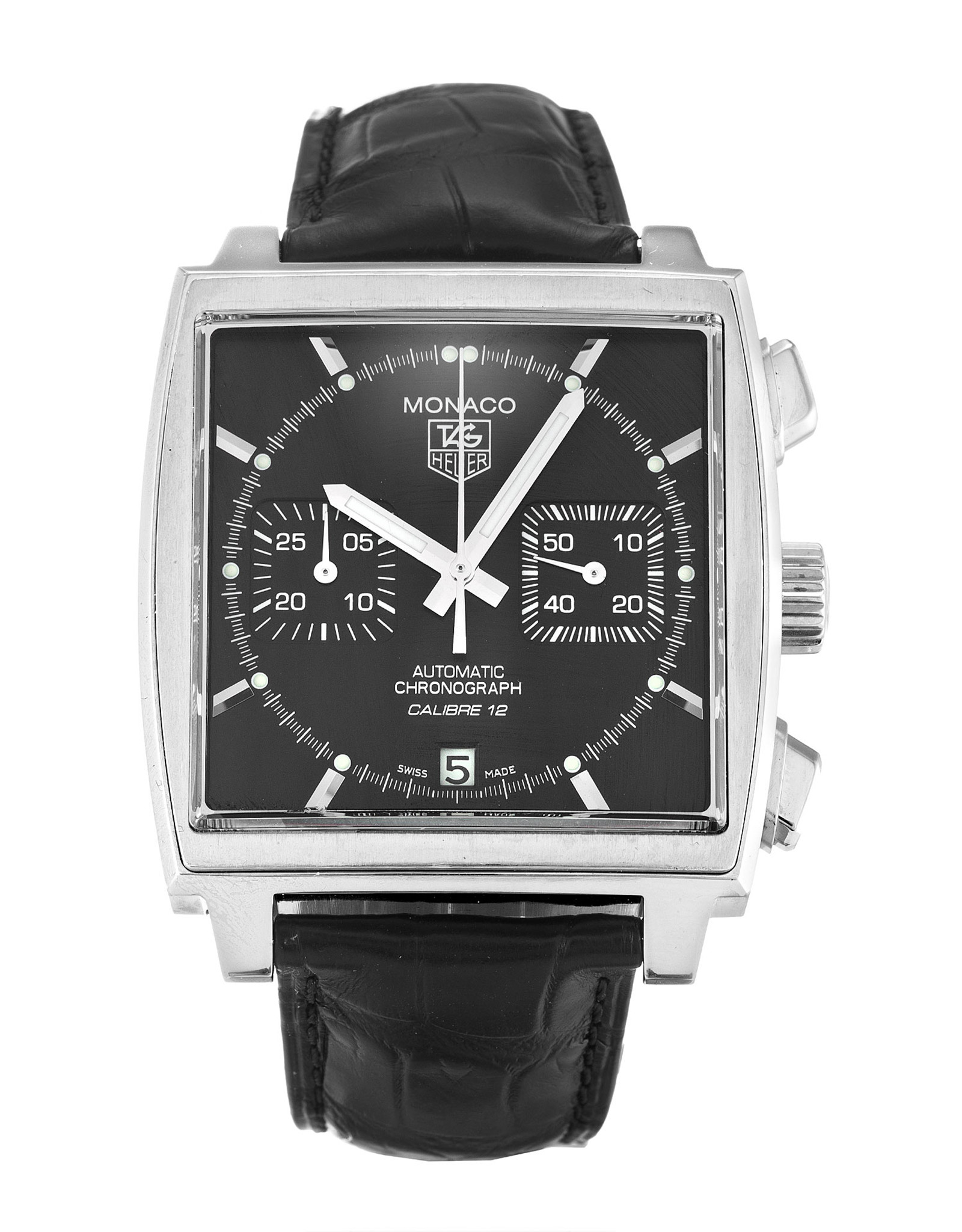 Tag Heuer Monaco Black Dial Stick Markers CAW2110.FC6177 39 MM