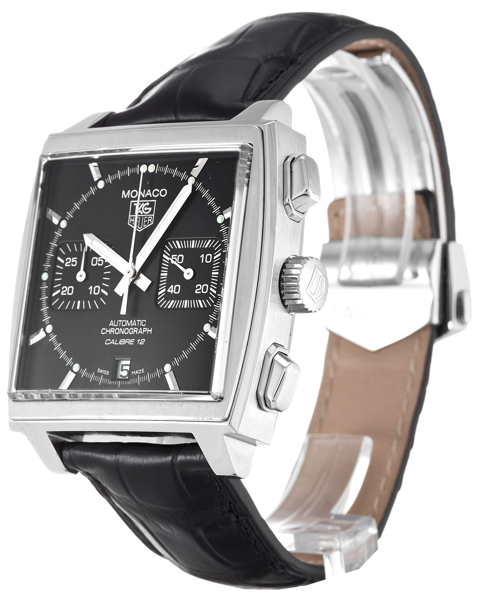 Tag Heuer Monaco Black Dial Stick Markers CAW2110.FC6177 39 MM