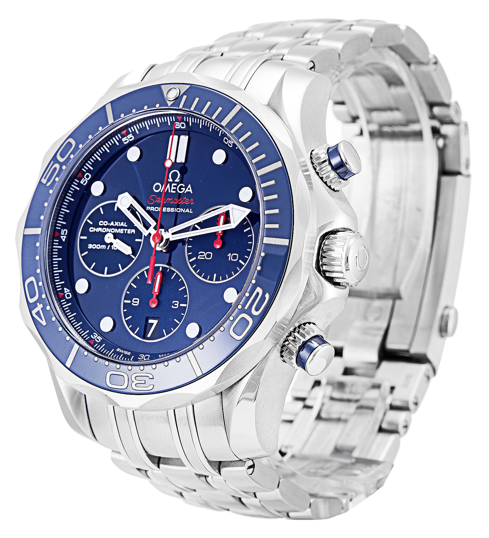 Omega Seamaster 300m Blue Case Stick Markers 212.30.44.50.03.001 44MM