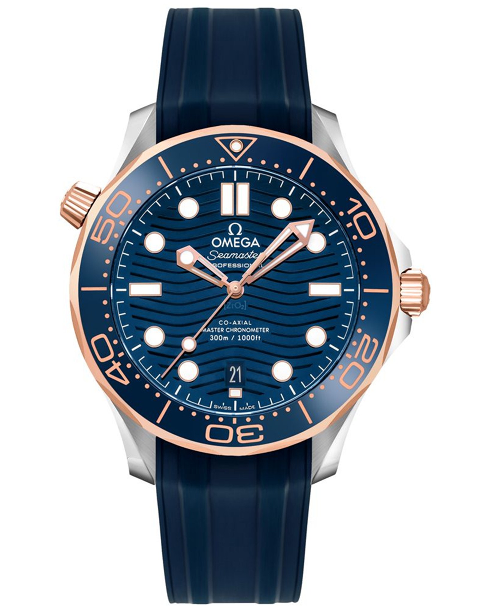 Omega Seamaster Ceramic Blue Dial Stick Markers 210.22.42.20.03.002 42MM