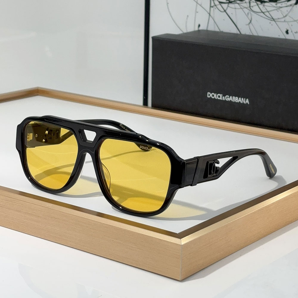 DOLCE & GABBAN DG Mirror Leg Hollowed Out Logo Sunglasses Top quality