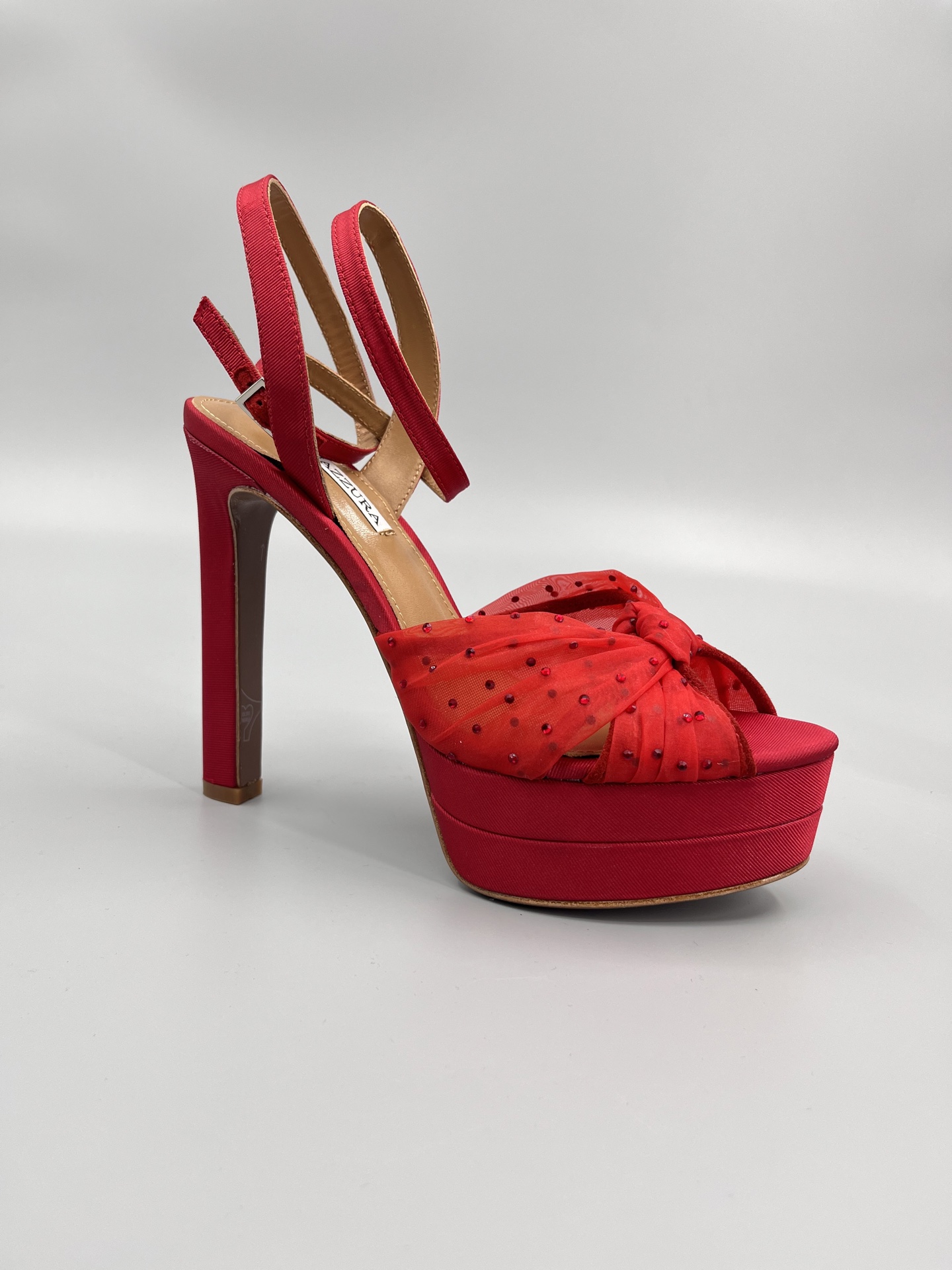 AQUAZZURA Rhinestone Embellished High Heeled Sandals Slipper Shoes