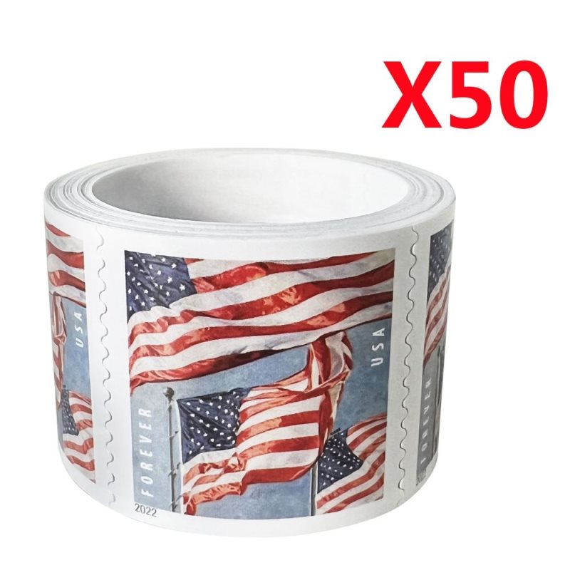 U.S. Flag 2022. 100Pcs/Rolls (5000 Pcs)