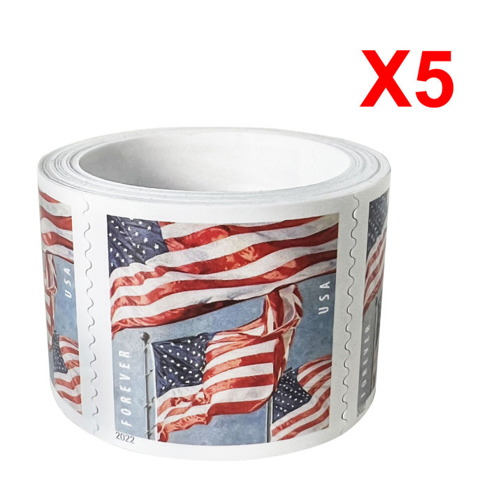 U.S. Flag 2022. 100Pcs/Rolls (500 Pcs)
