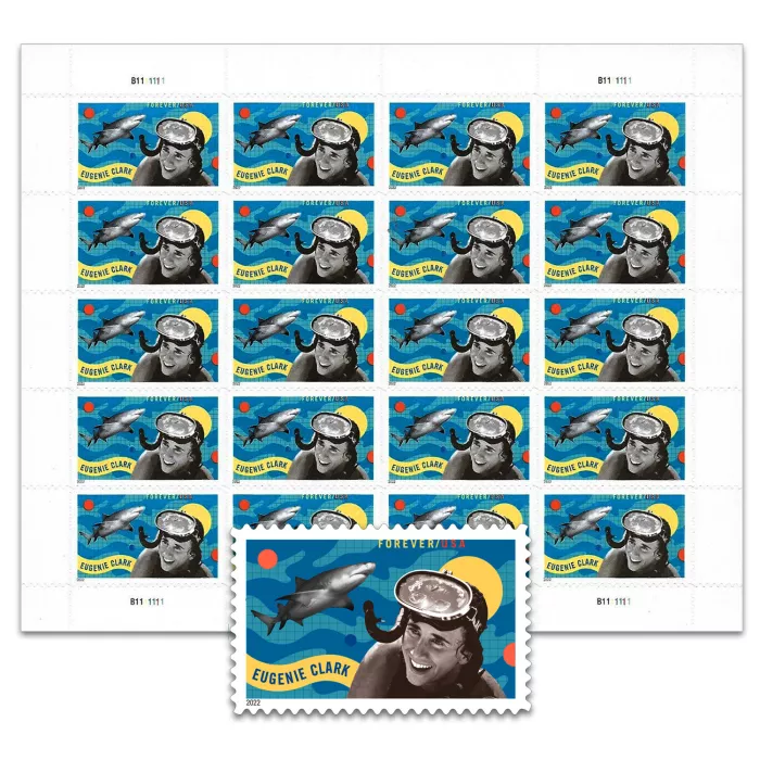 Postage Stamps Eugenie Clark. 5 Books of 20pcs