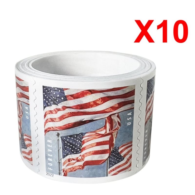 U.S. Flag 2022. 100Pcs/Rolls (1000 Pcs)