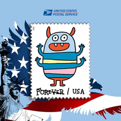 Message Monsters Forever Postage Stamps. 5 Books of 20pcs
