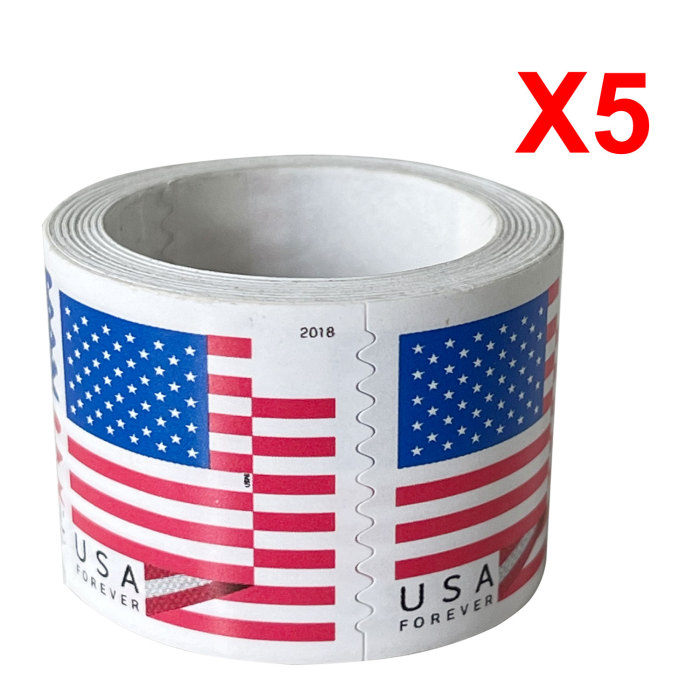 U.S. Flag 2018. 100Pcs/Rolls (500 Pcs)